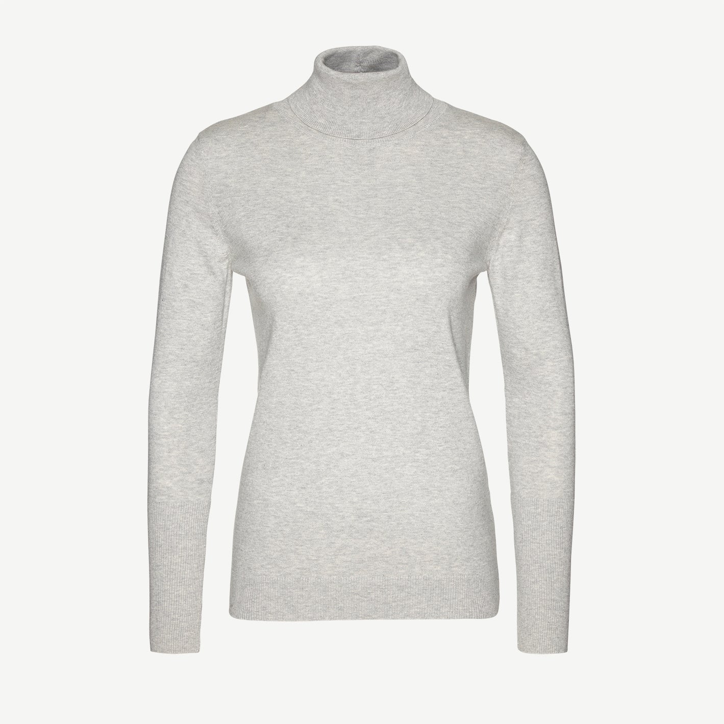 Pull à col roulé gris en coton bio - Celeste