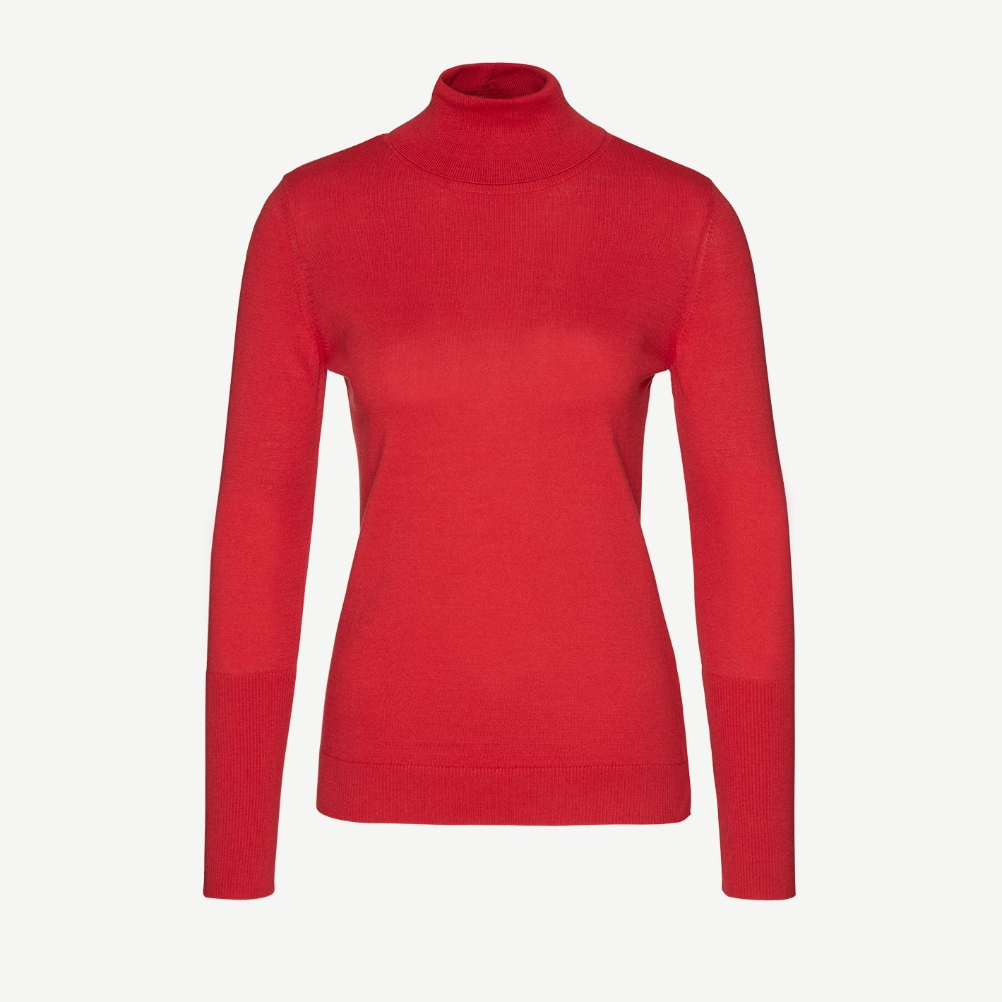 Pull à col roulé rouge en coton bio - Celeste