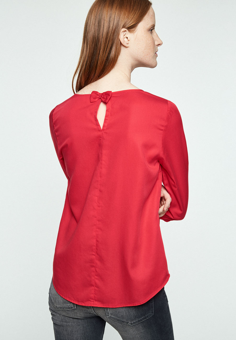 Blouse rouge en tencel - heddaa bow