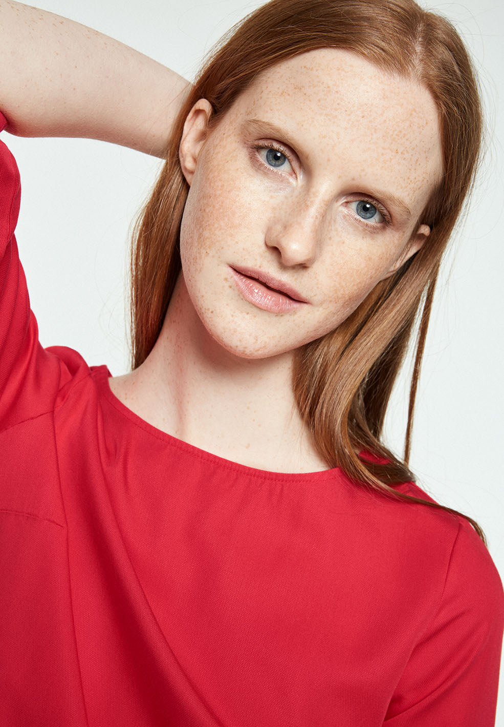 Blouse rouge en tencel - heddaa bow