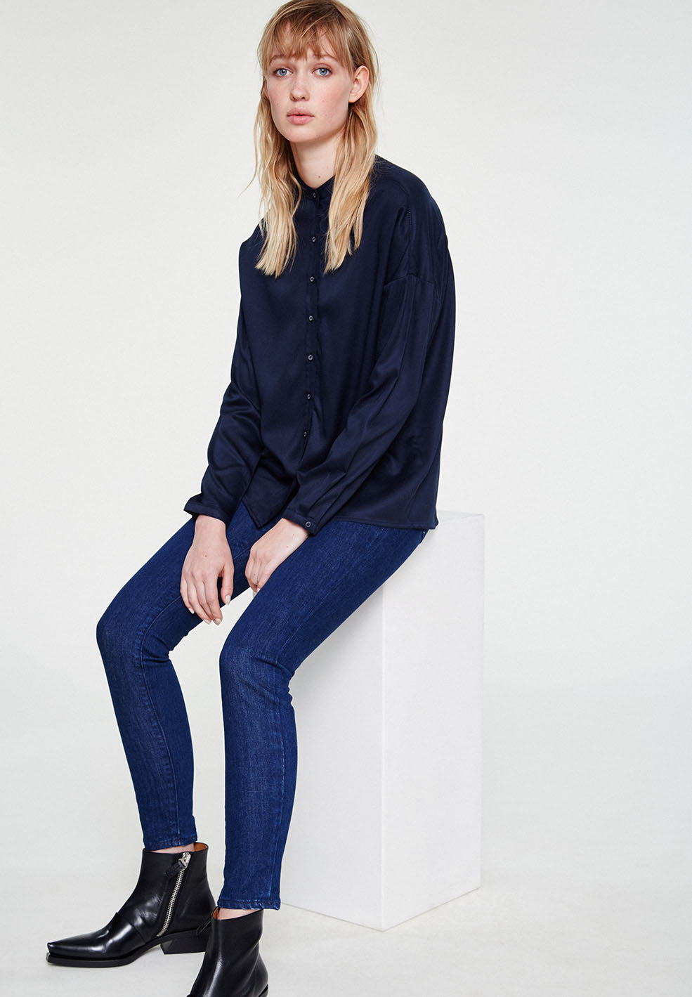 Blouse en lenzing marine