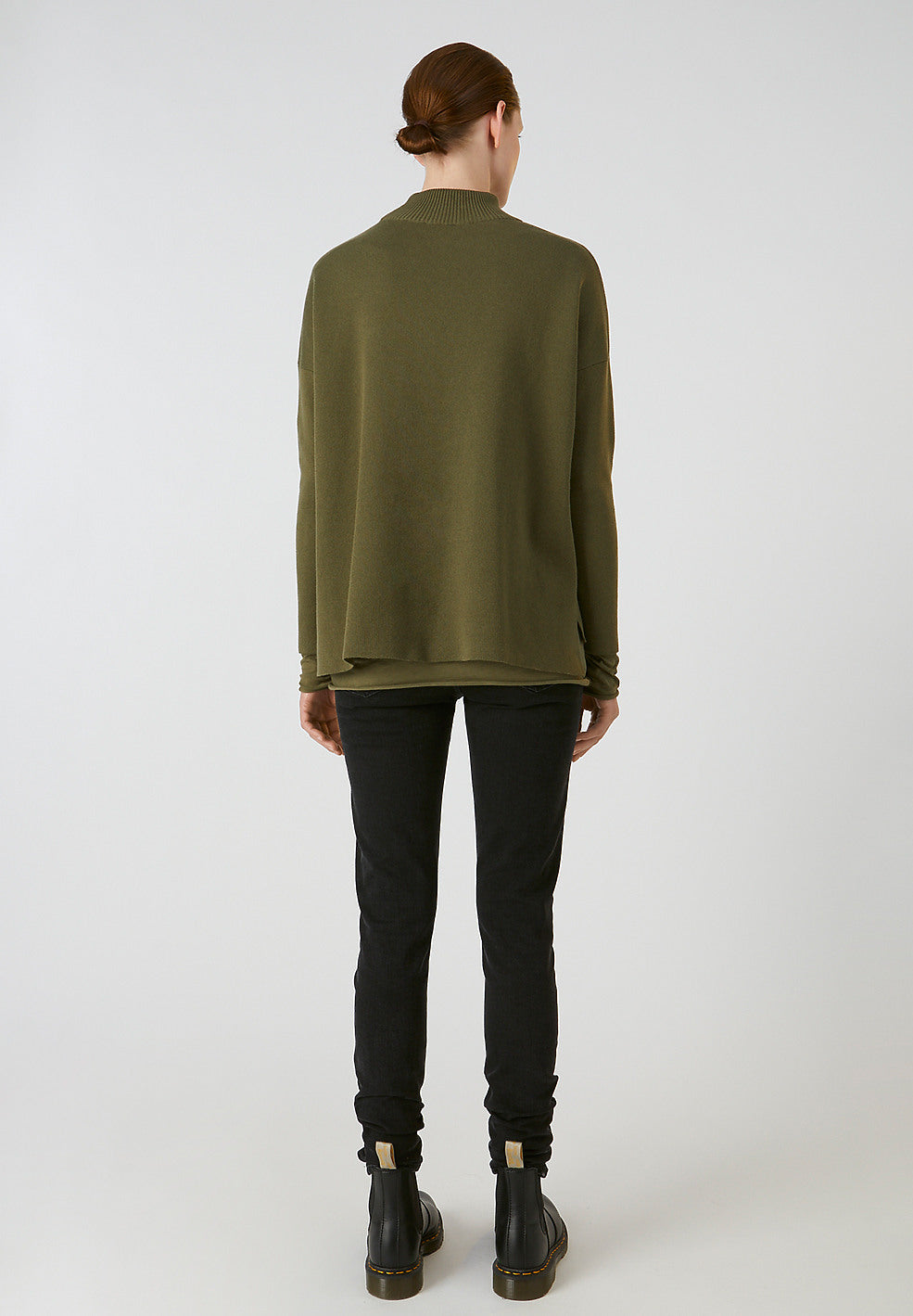 Pull vert kaki en coton bio - Yunaa