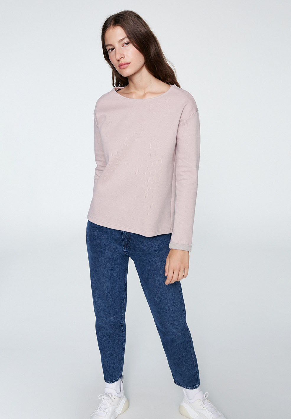 Pull rose pâle en coton bio - Noa Ribbon