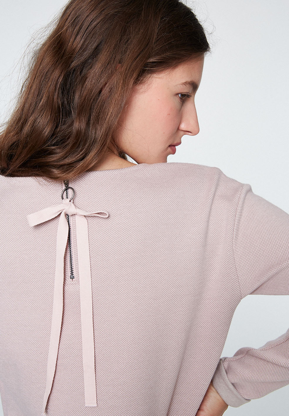 Pull rose pâle en coton bio - Noa Ribbon