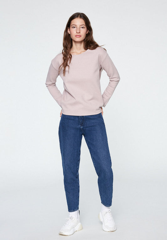 Pull rose pâle en coton bio - Noa Ribbon
