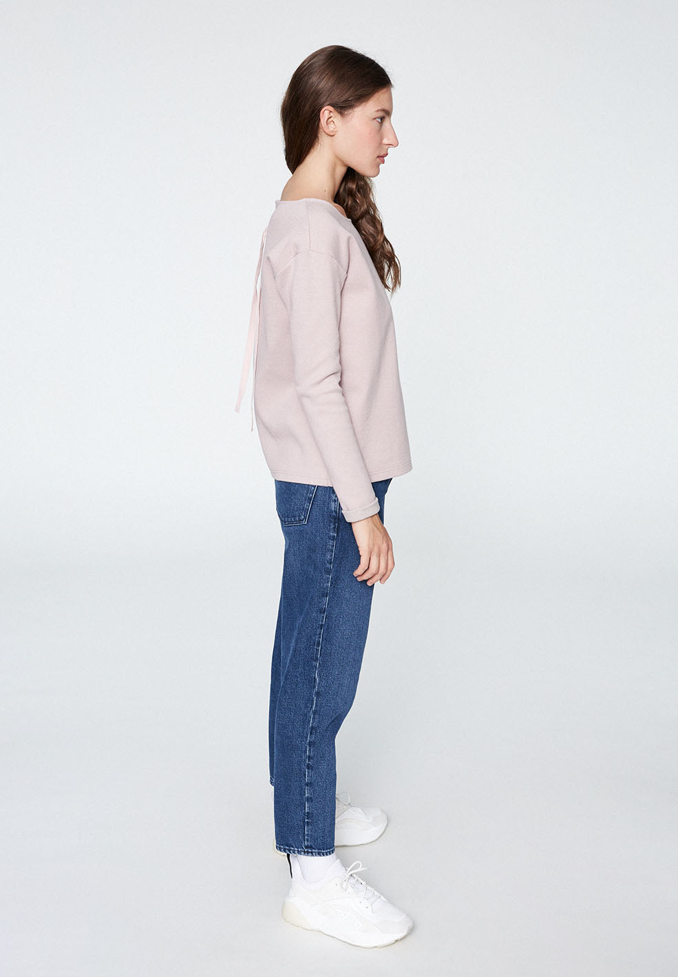 Pull rose pâle en coton bio - Noa Ribbon