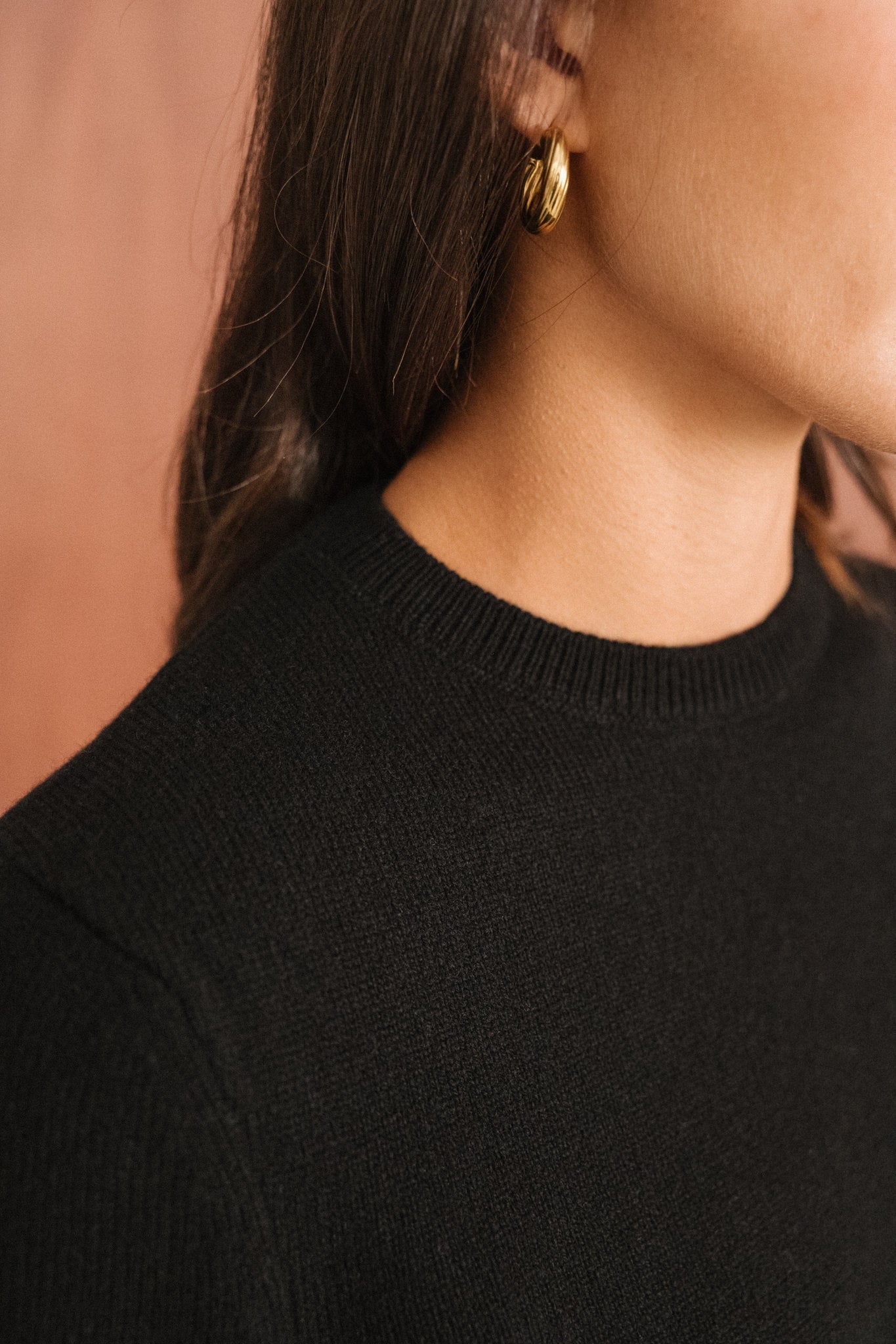 Pull droit en laine mérinos recyclée | noir