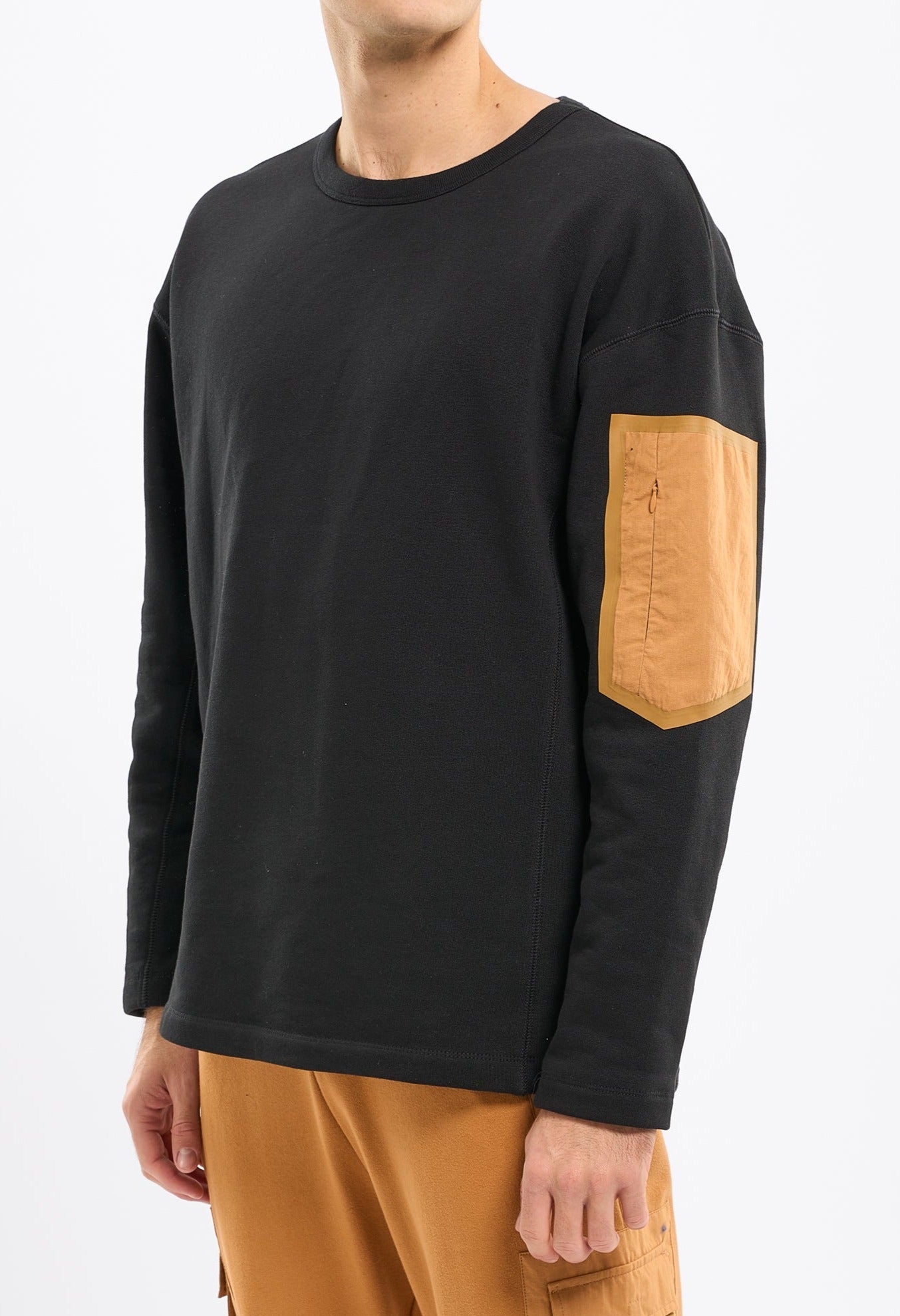 Pull ample noir en coton bio - utility crew neck sweat black jet