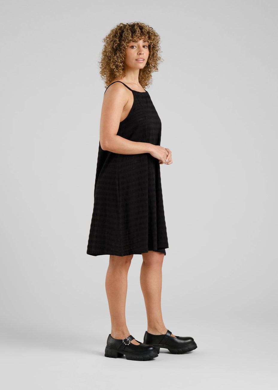 Robe en coton bio | noir "dress nykvarn lace black - black"