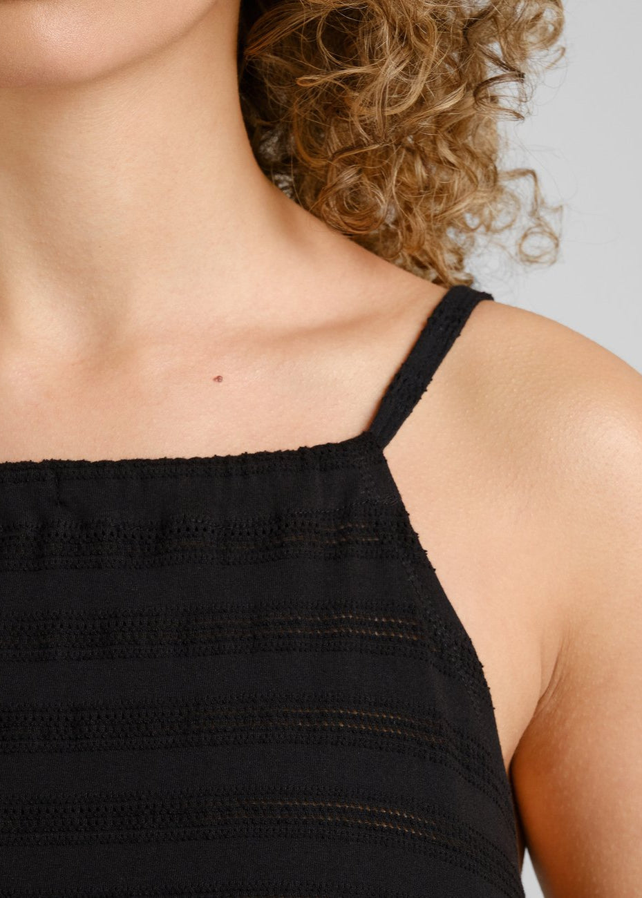 Robe en coton bio | noir "dress nykvarn lace black - black"