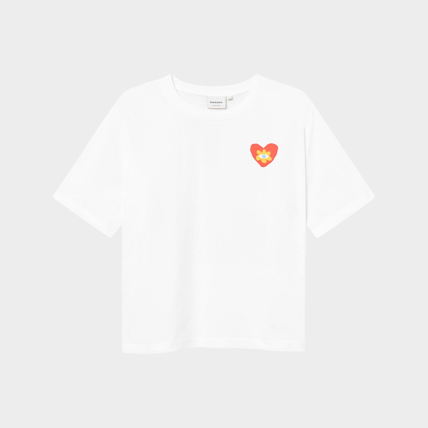 T-shirt en coton bio | blanc "vadstena good vibes white"
