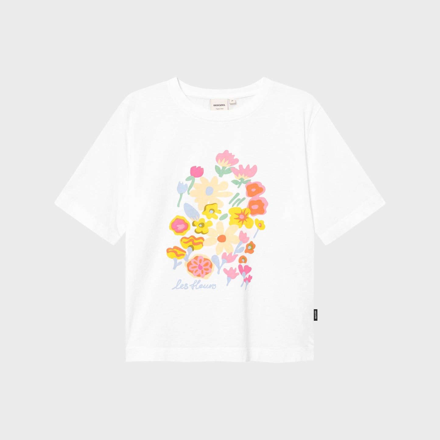 T-shirt en coton bio | blanc " vadstena les fleurs white"