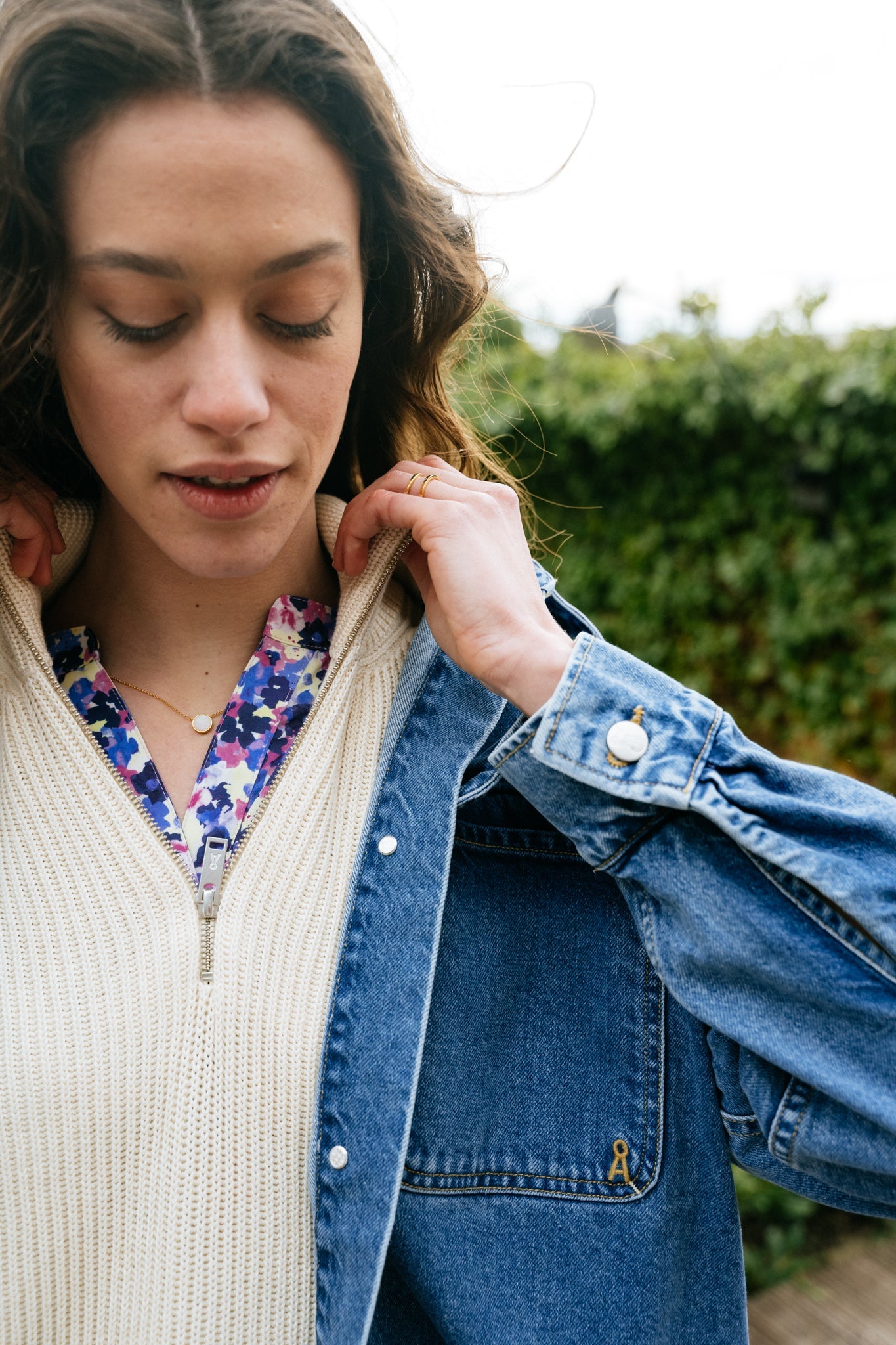 Chemise en jean en coton recyclé - taale medium slate