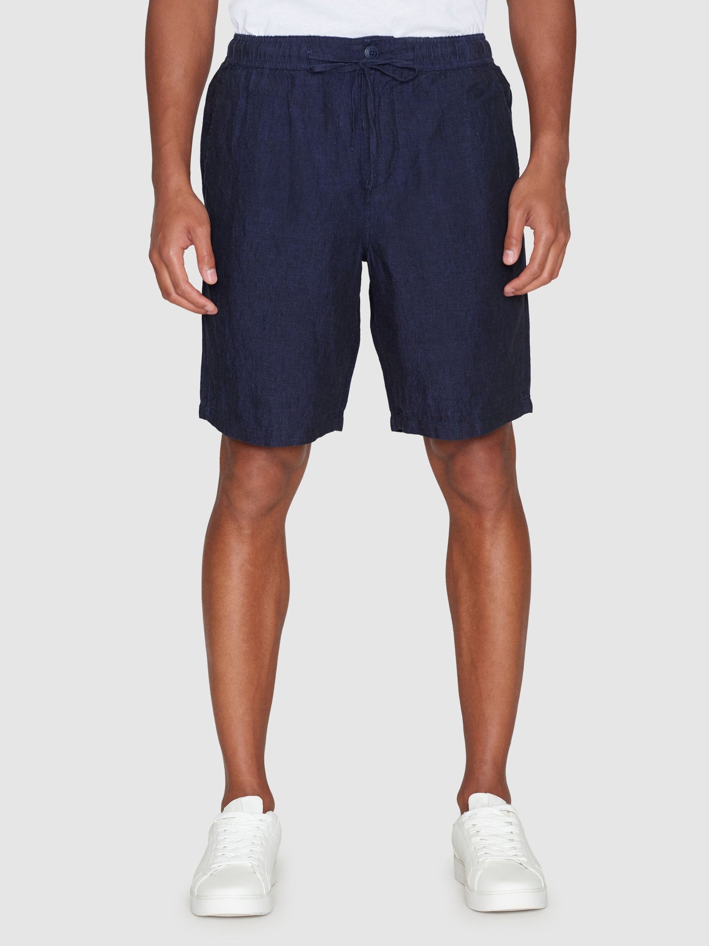 Short en lin bio | marine "fig loose linen shorts - total eclipse"