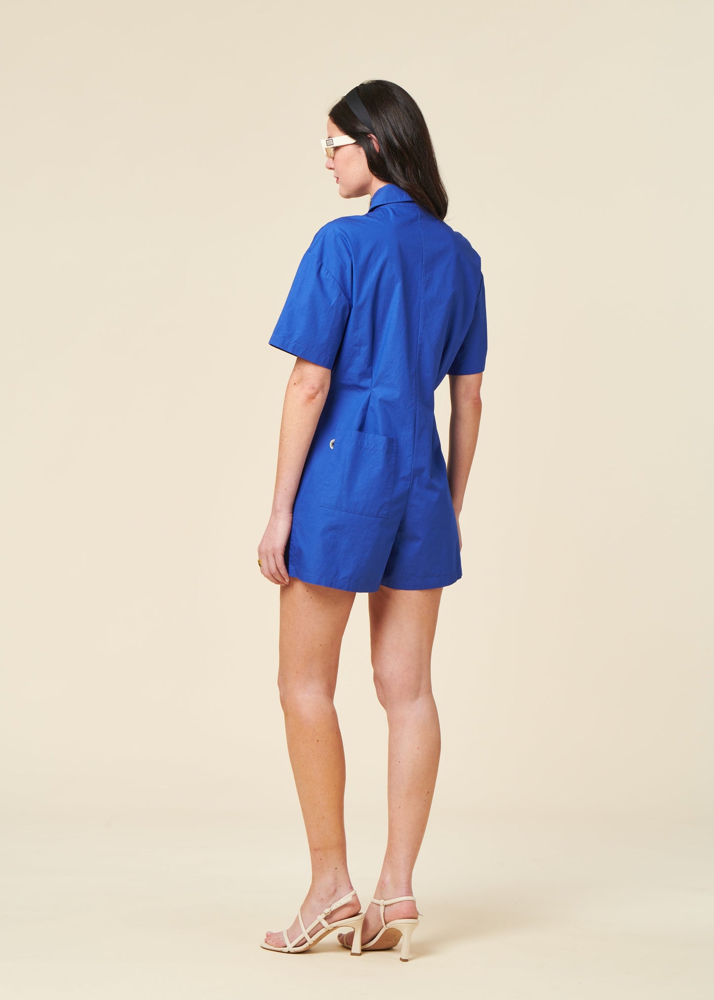 Combinaison en coton bio | bleu "Indigo roberta jumpsuit - blue"