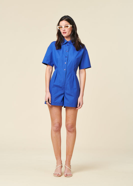 Combinaison en coton bio | bleu "Indigo roberta jumpsuit - blue"