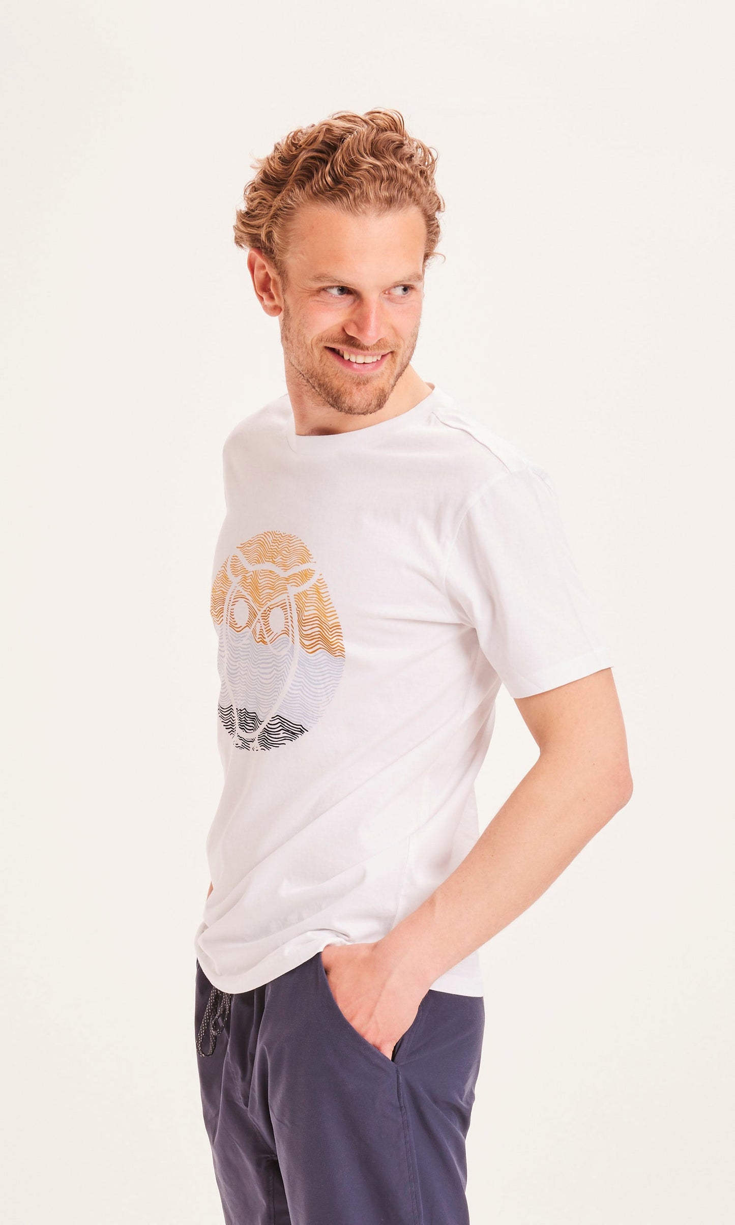 T-shirt blanc imprimé - ALDER wave owl tee bright white