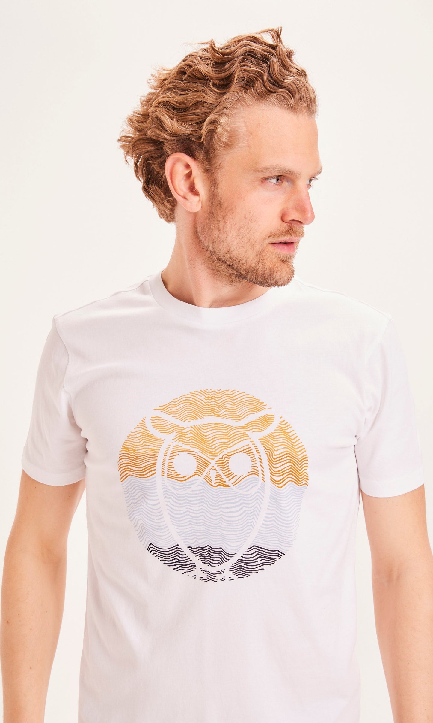 T-shirt blanc imprimé - ALDER wave owl tee bright white