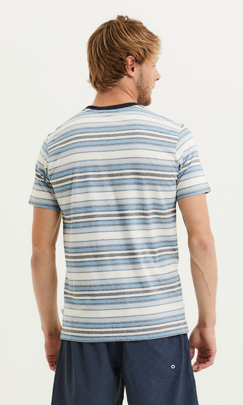 T-shirt à rayures bleues en coton bio - Alder
