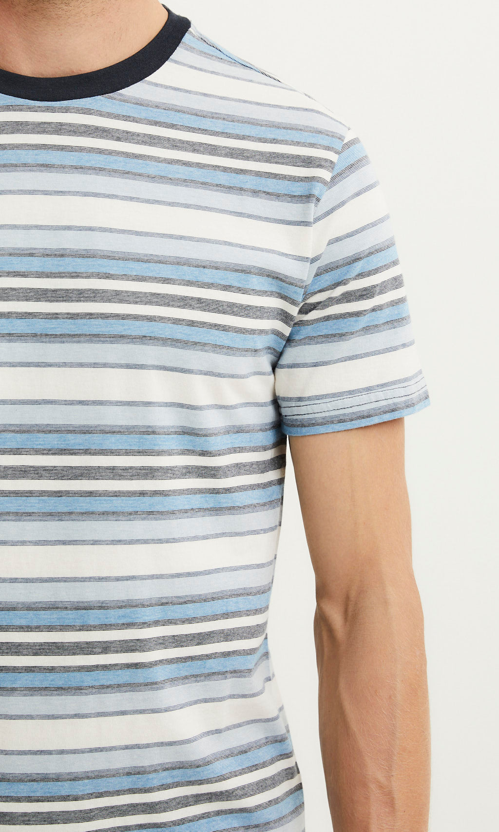 T-shirt à rayures bleues en coton bio - Alder