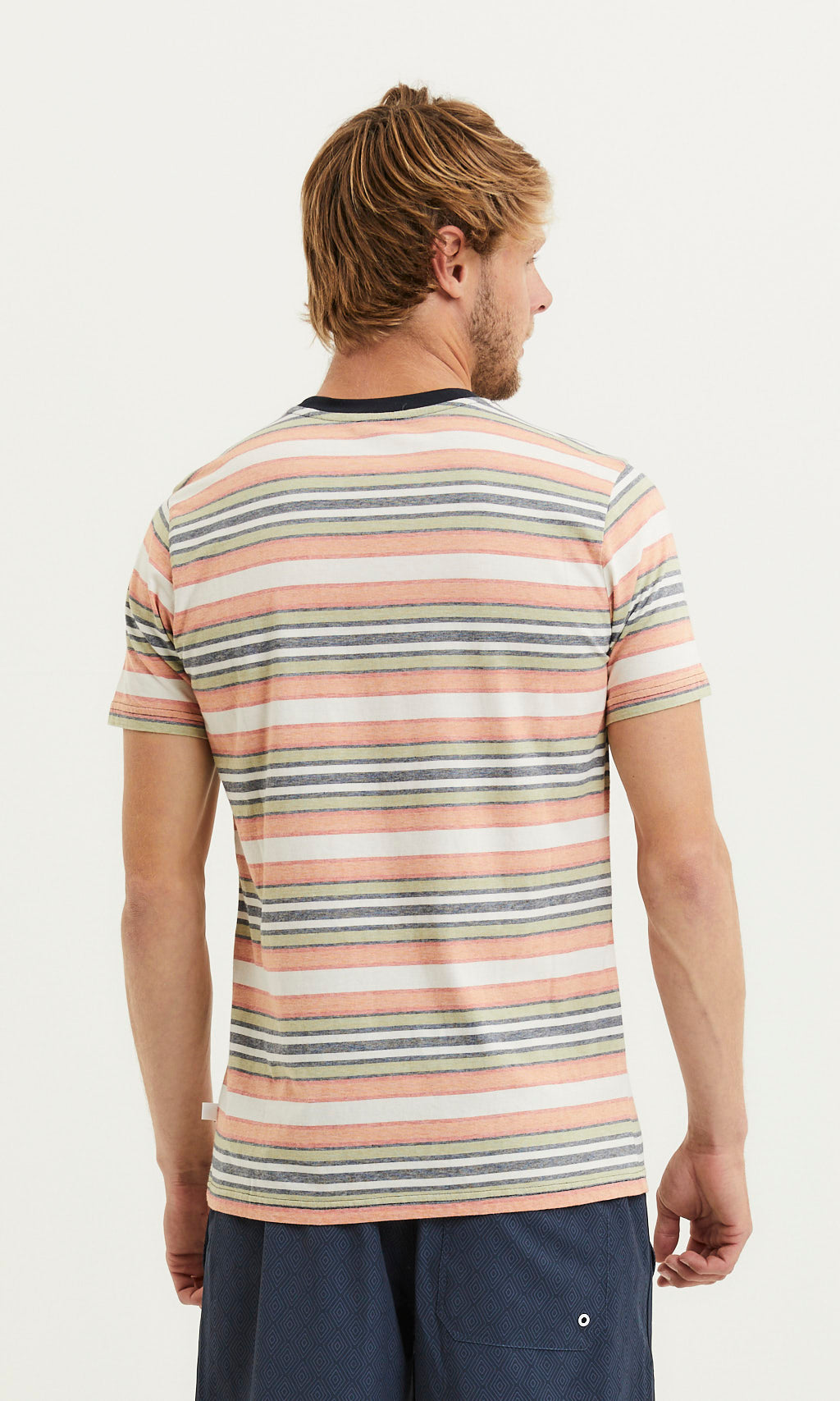 T-shirt à rayures oranges en coton bio - Alder