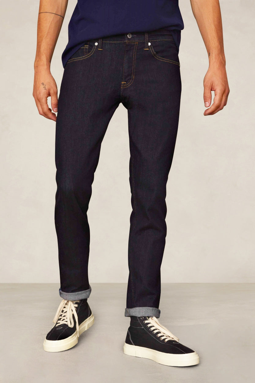 Jean slim en coton recyclé | bleu "charles - rinse"
