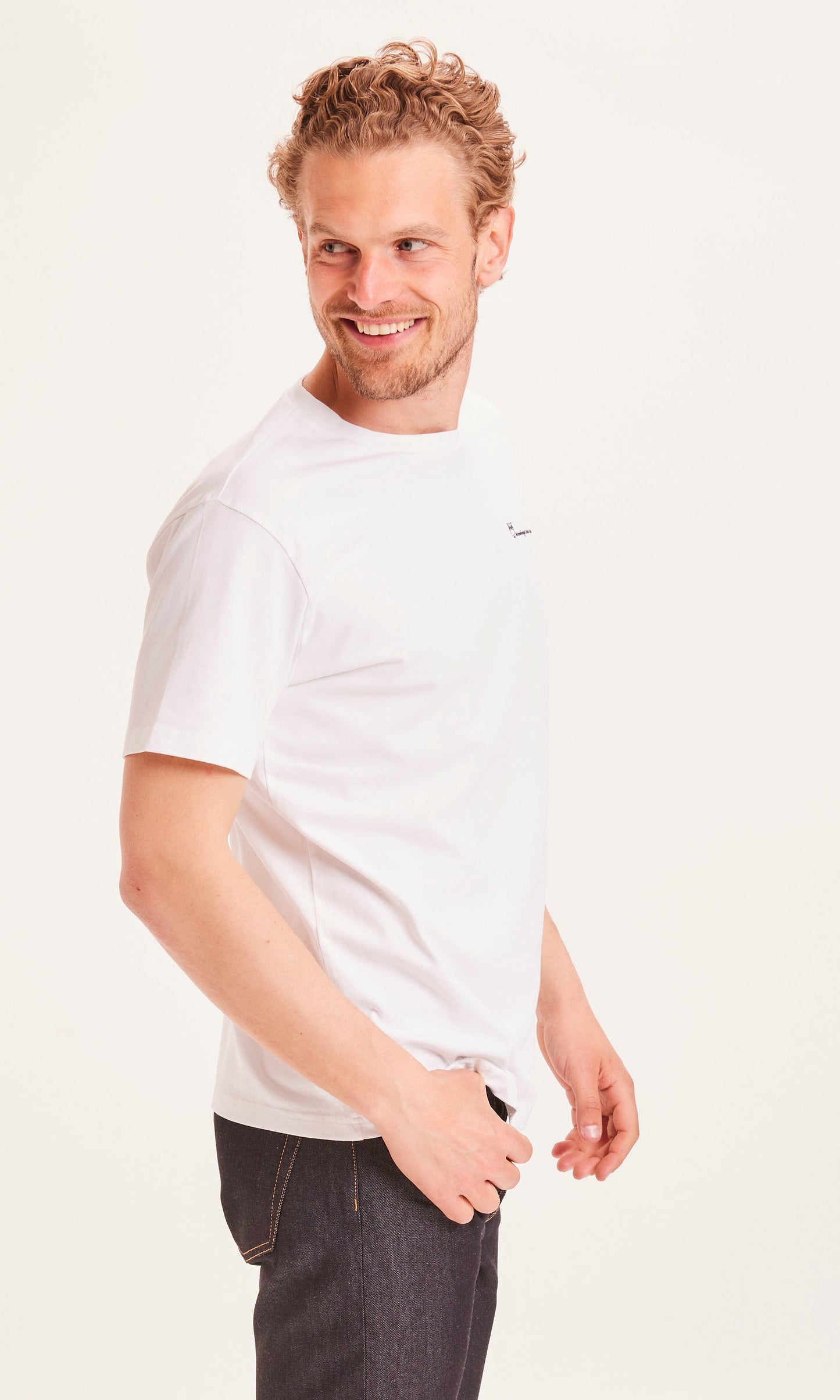 T-shirt blanc avec logo en coton bio - ALDER Bright White