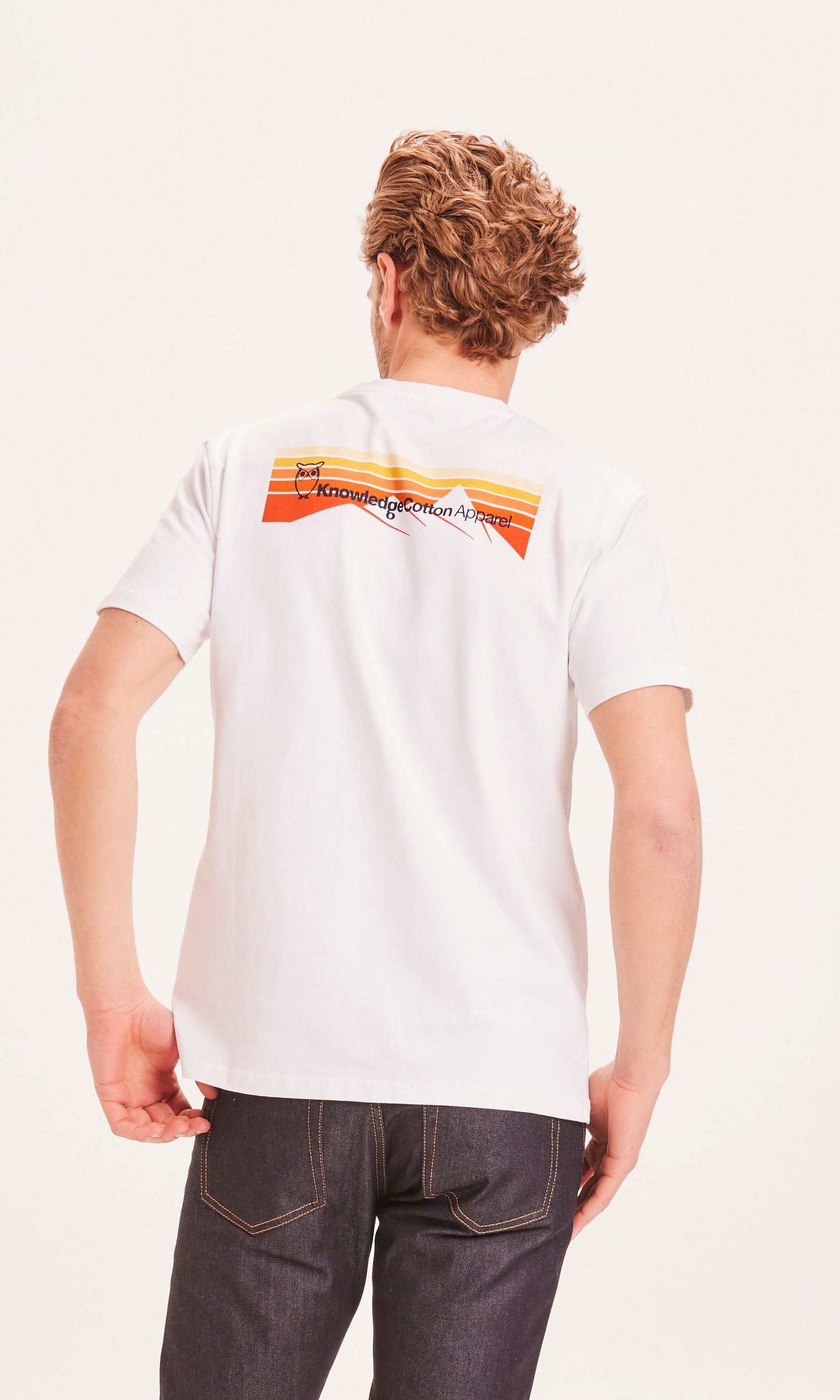 T-shirt blanc avec logo en coton bio - ALDER Bright White