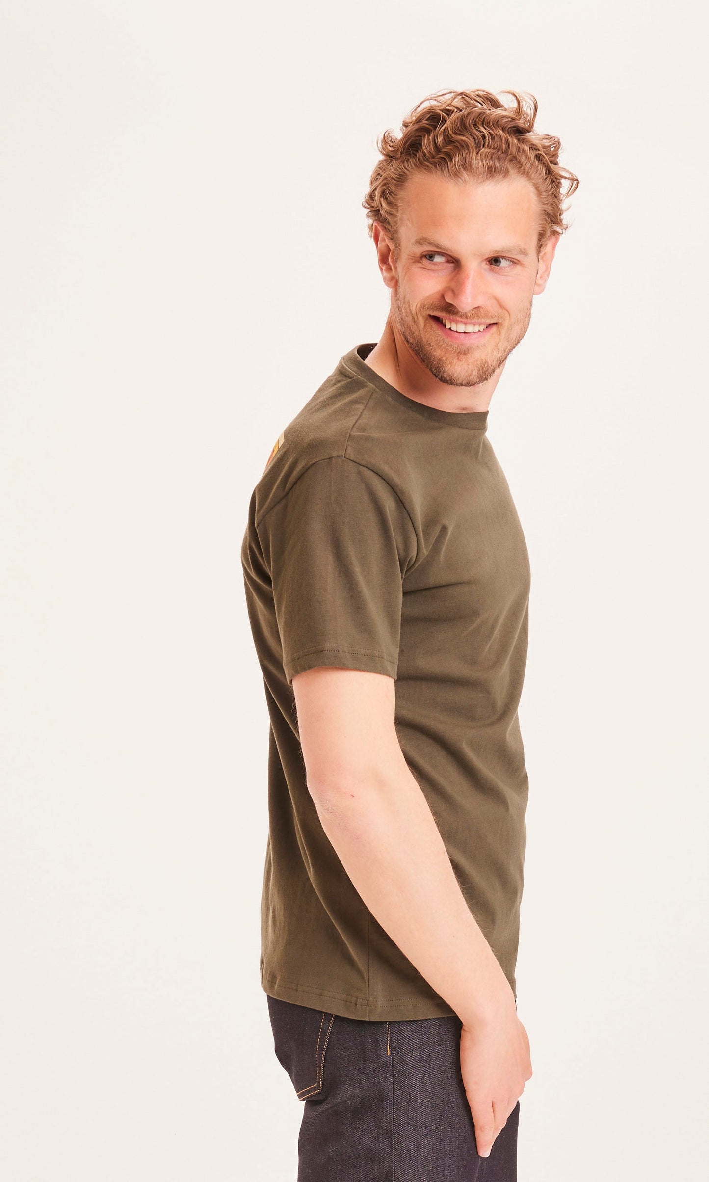 T-shirt Kaki avec logo en coton bio - ALDER Forrest Night