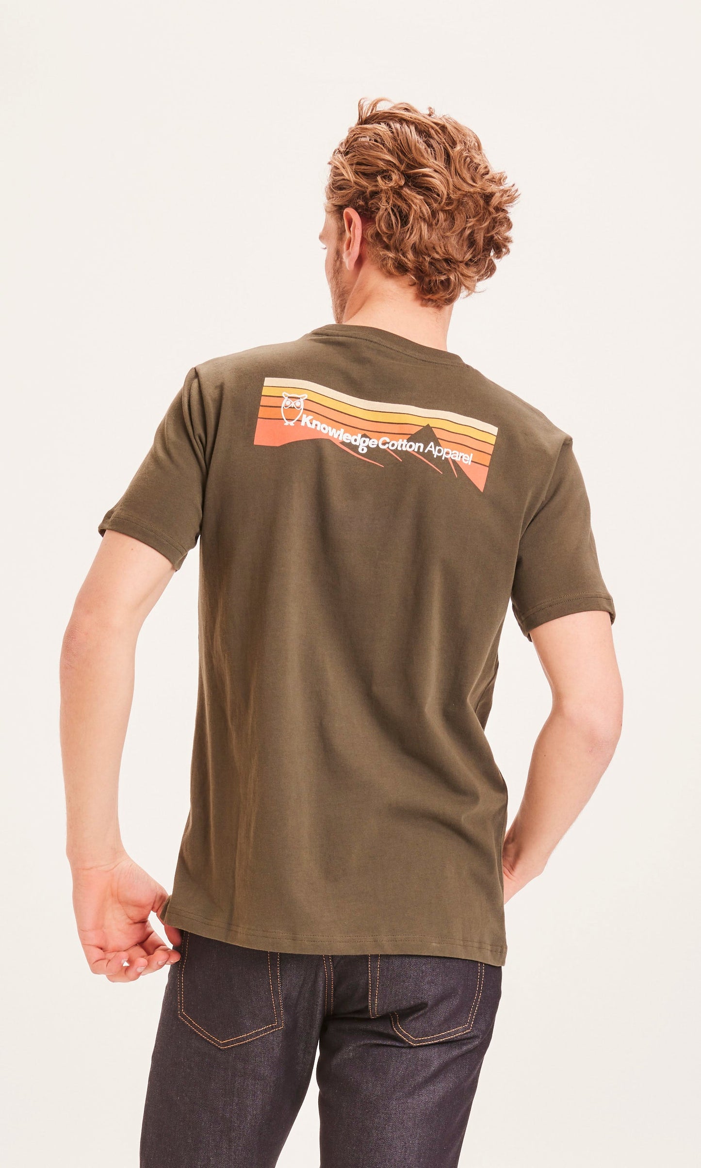 T-shirt Kaki avec logo en coton bio - ALDER Forrest Night