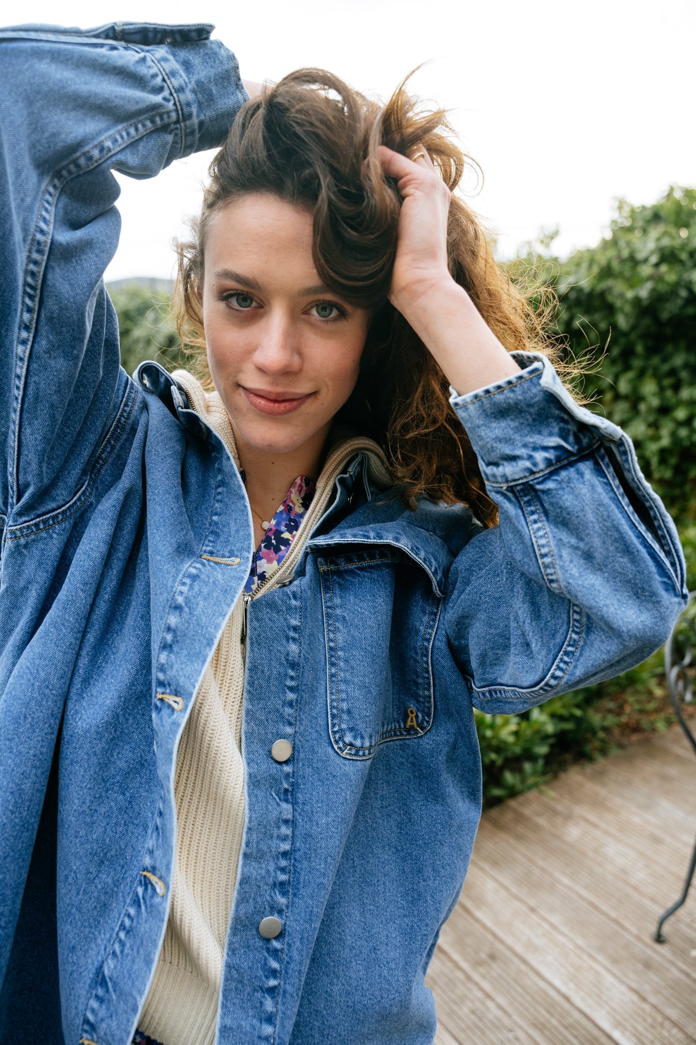 Chemise en jean en coton recyclé - taale medium slate
