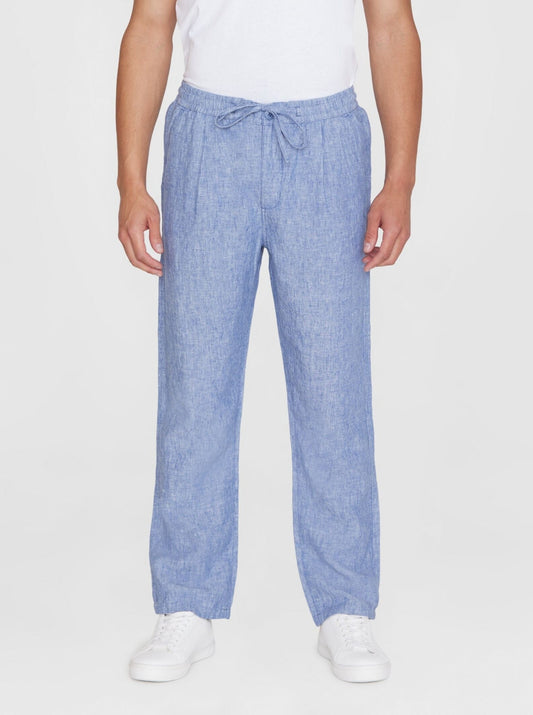 Pantalon en lin bio | Bleu clair "fig loose linen pants moonlight blue"