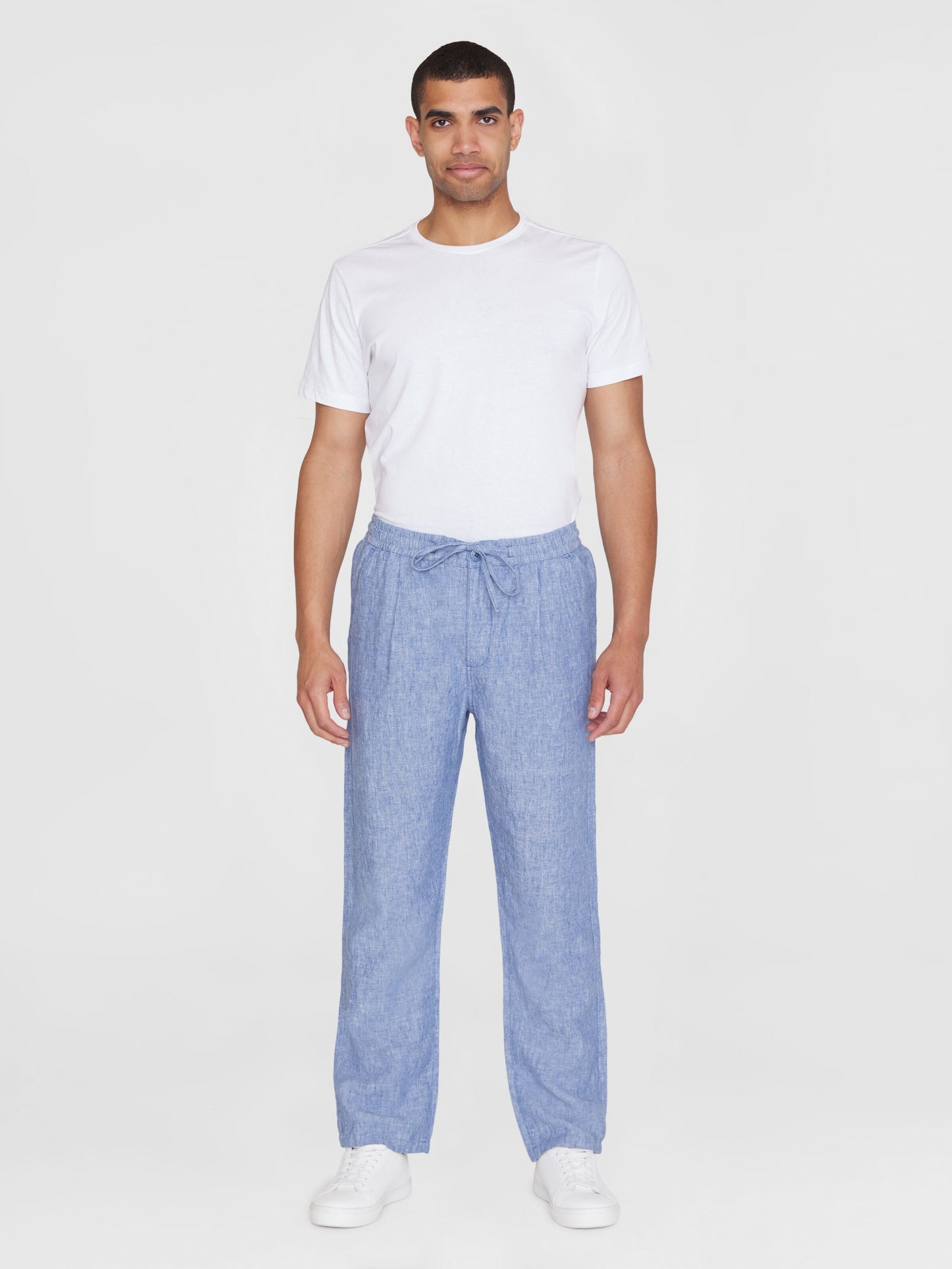 Pantalon en lin bio | Bleu clair "fig loose linen pants moonlight blue"