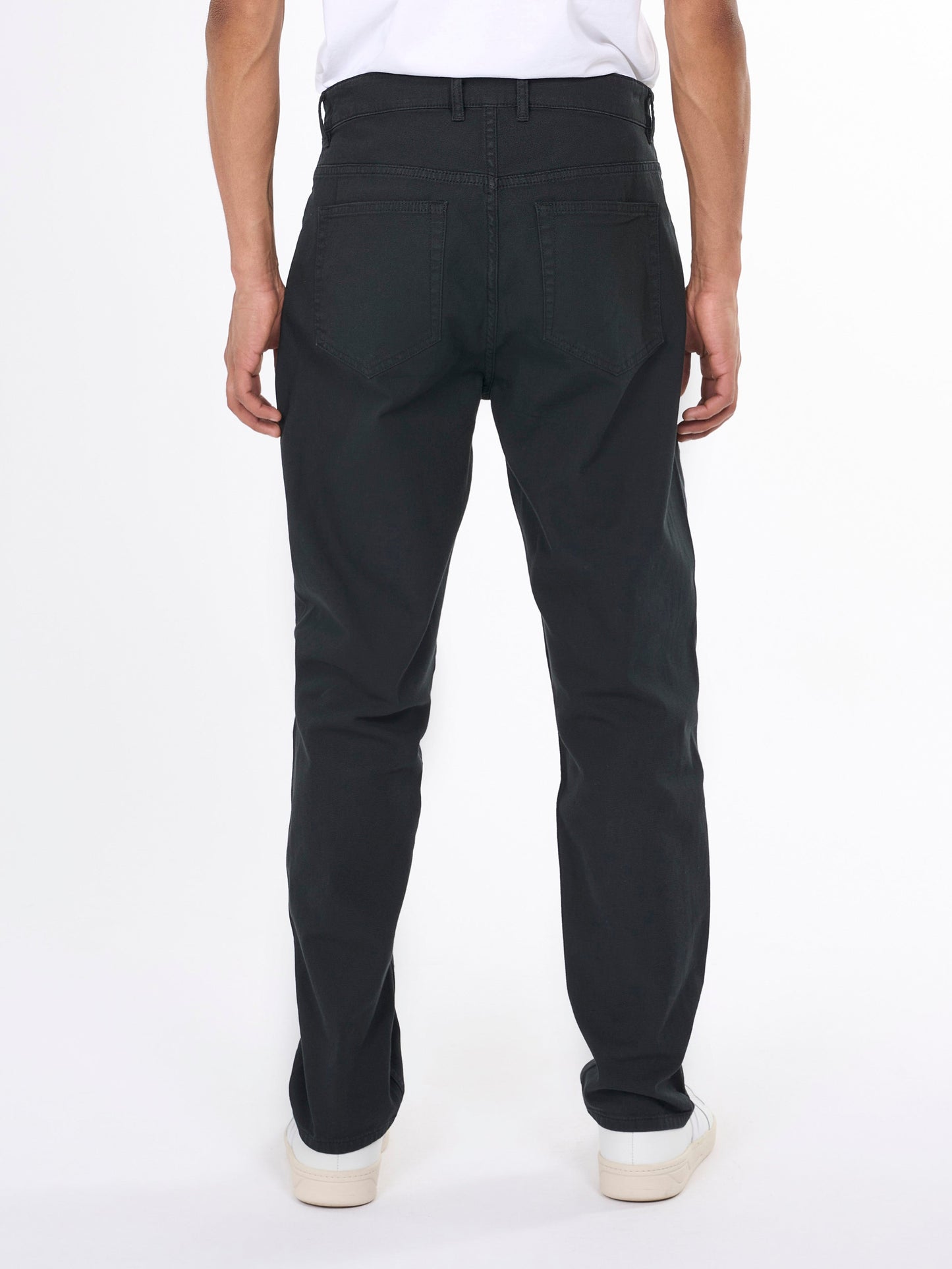 Pantalon droit noir en coton bio - tim 5-pocket canvas relaxed fit pant black jet