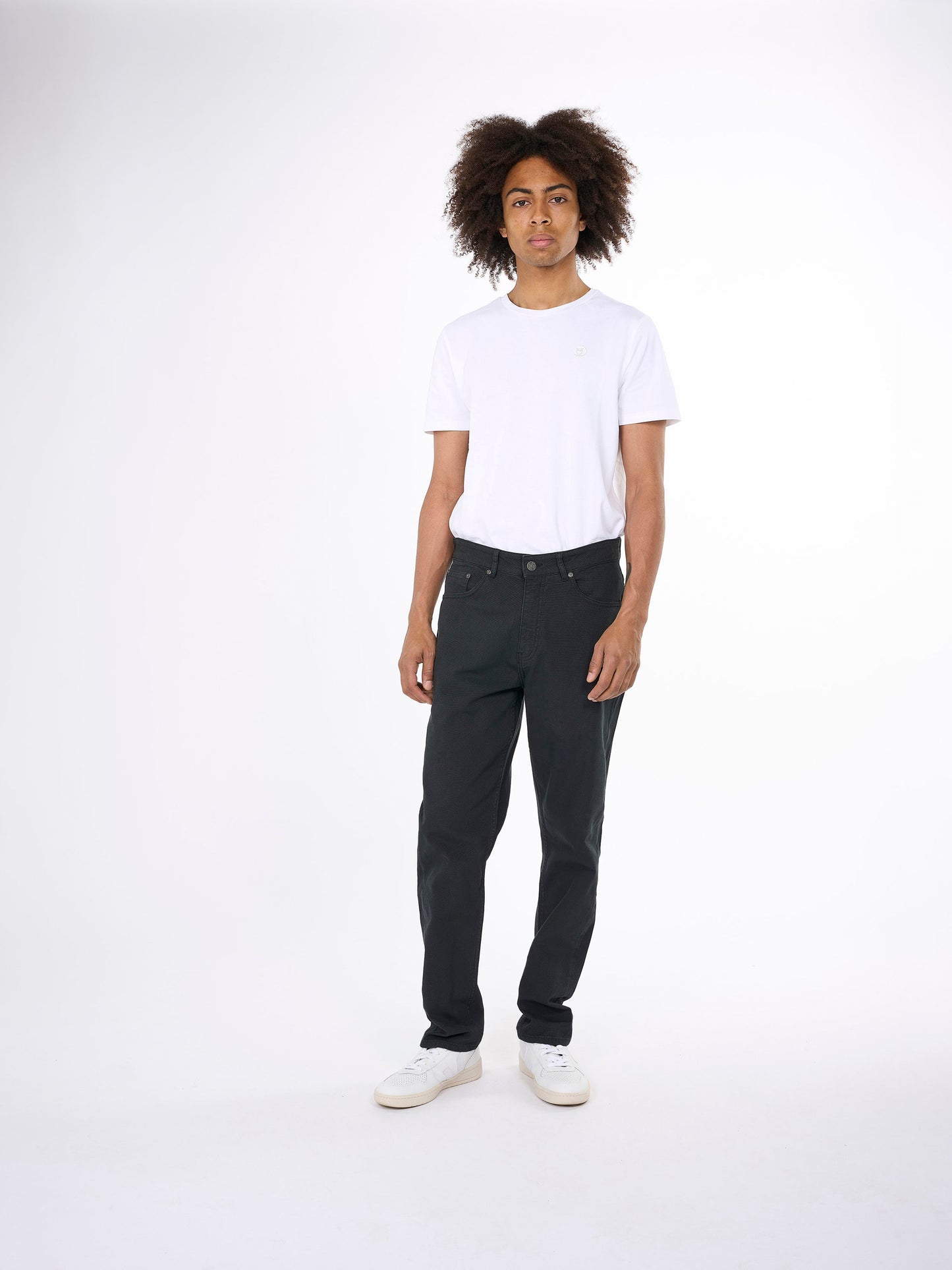 Pantalon droit noir en coton bio - tim 5-pocket canvas relaxed fit pant black jet