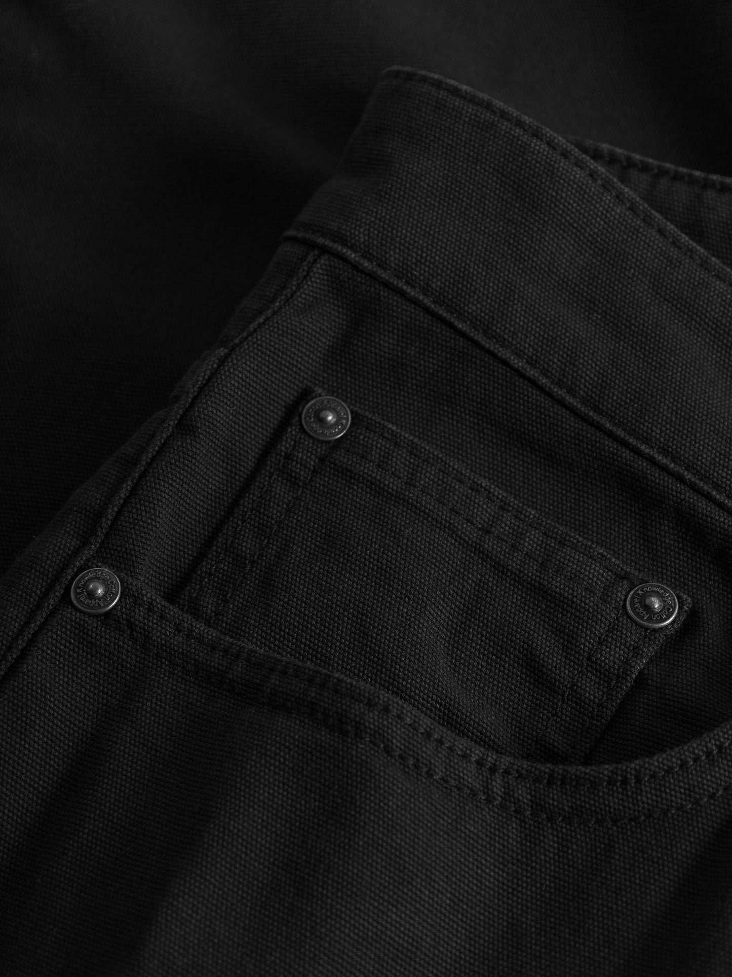 Pantalon droit noir en coton bio - tim 5-pocket canvas relaxed fit pant black jet