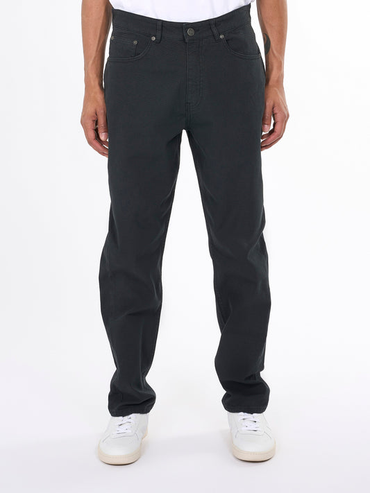 Pantalon droit noir en coton bio - tim 5-pocket canvas relaxed fit pant black jet