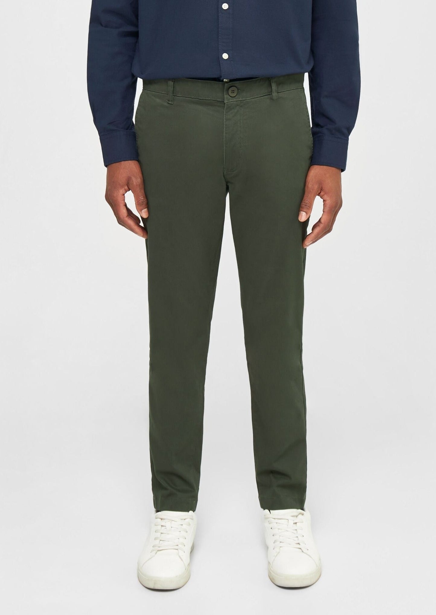 Chino en coton bio | vert "luca slim twill chino forrest night"