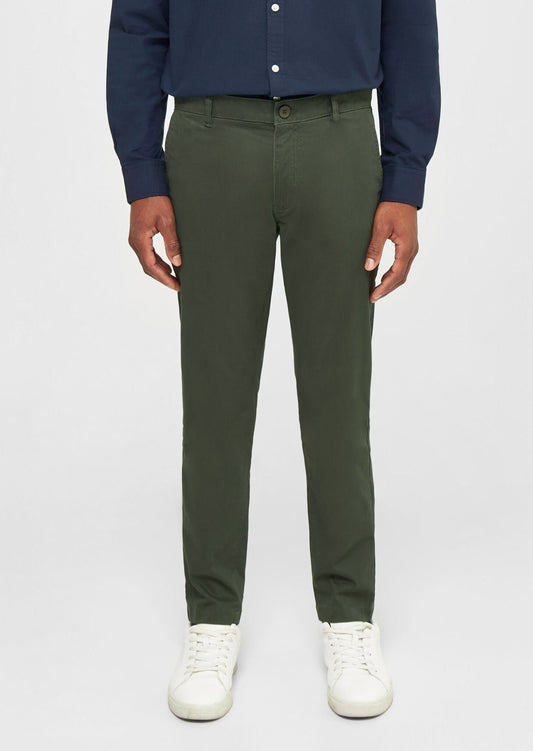 Chino en coton bio | vert "luca slim twill chino forrest night"