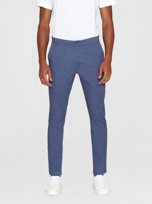 Chino en coton bio | Bleu indigo "luca slim twill chino vintage indigo"