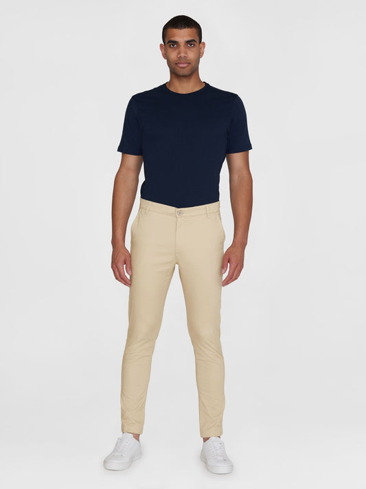 Chino en coton bio | beige "luca comfort chino pant light feather gray"