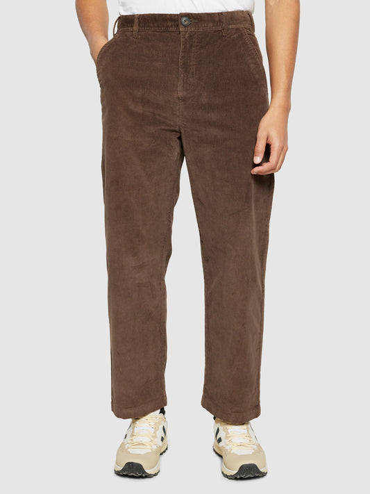 Pantalon droit en velours de coton bio | marron "flint wide corduroy chino pants demitasse"
