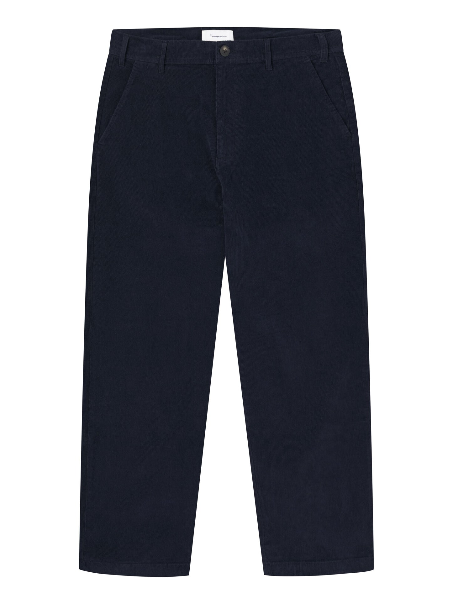Pantalon droit velours en coton bio | marine "flint wide corduroy chino pants night sky"