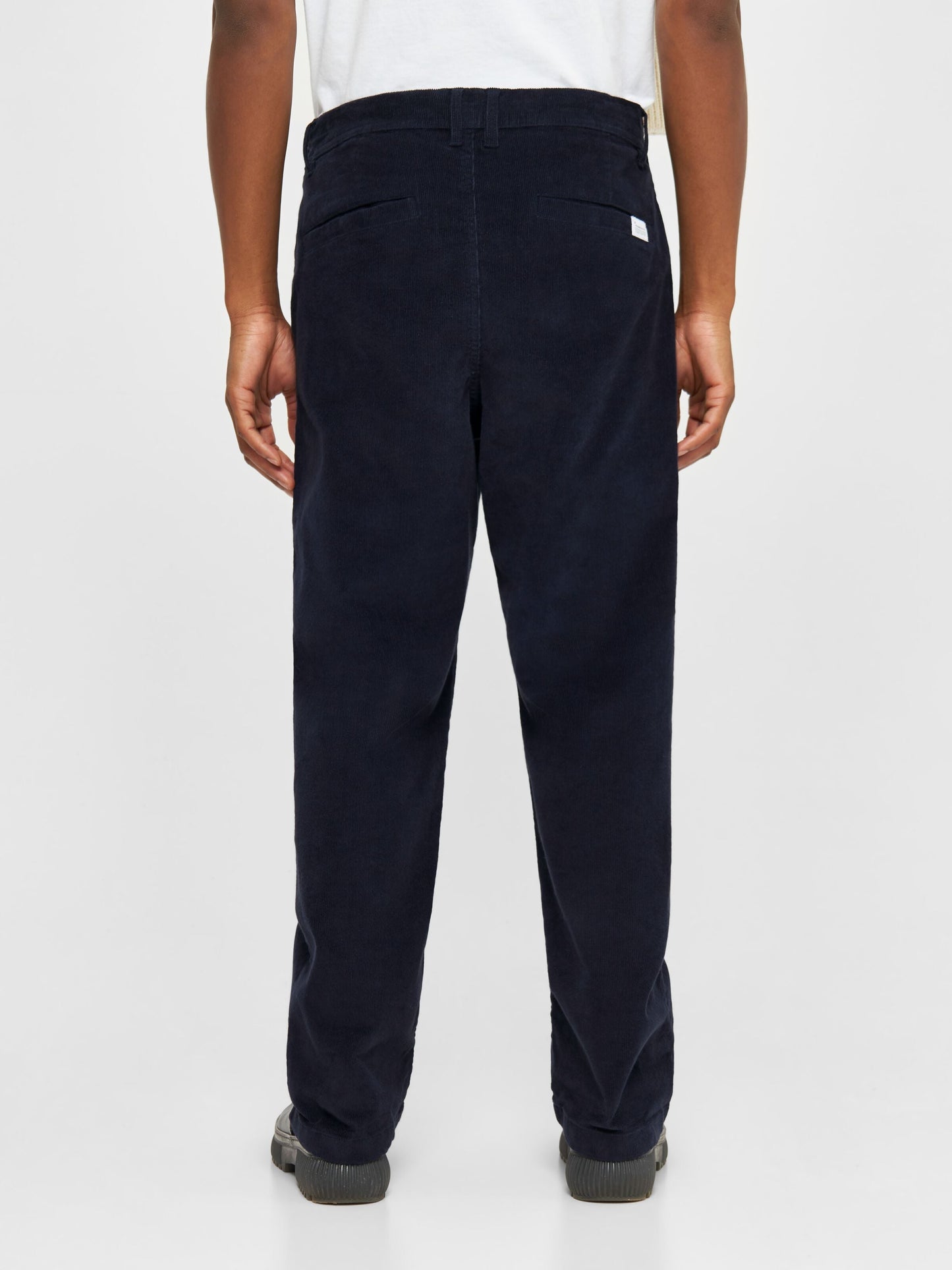 Pantalon droit velours en coton bio | marine "flint wide corduroy chino pants night sky"