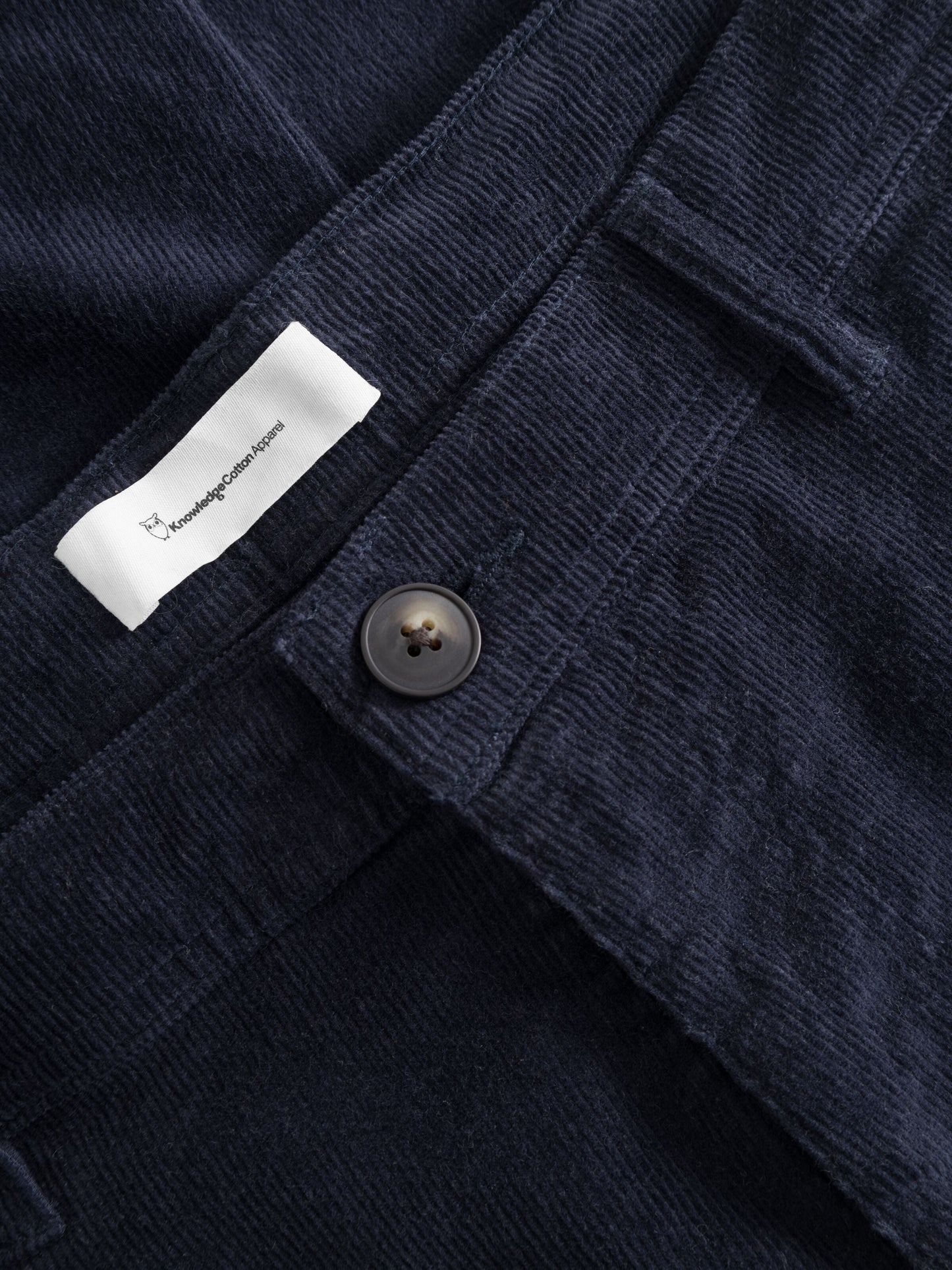 Pantalon droit velours en coton bio | marine "flint wide corduroy chino pants night sky"