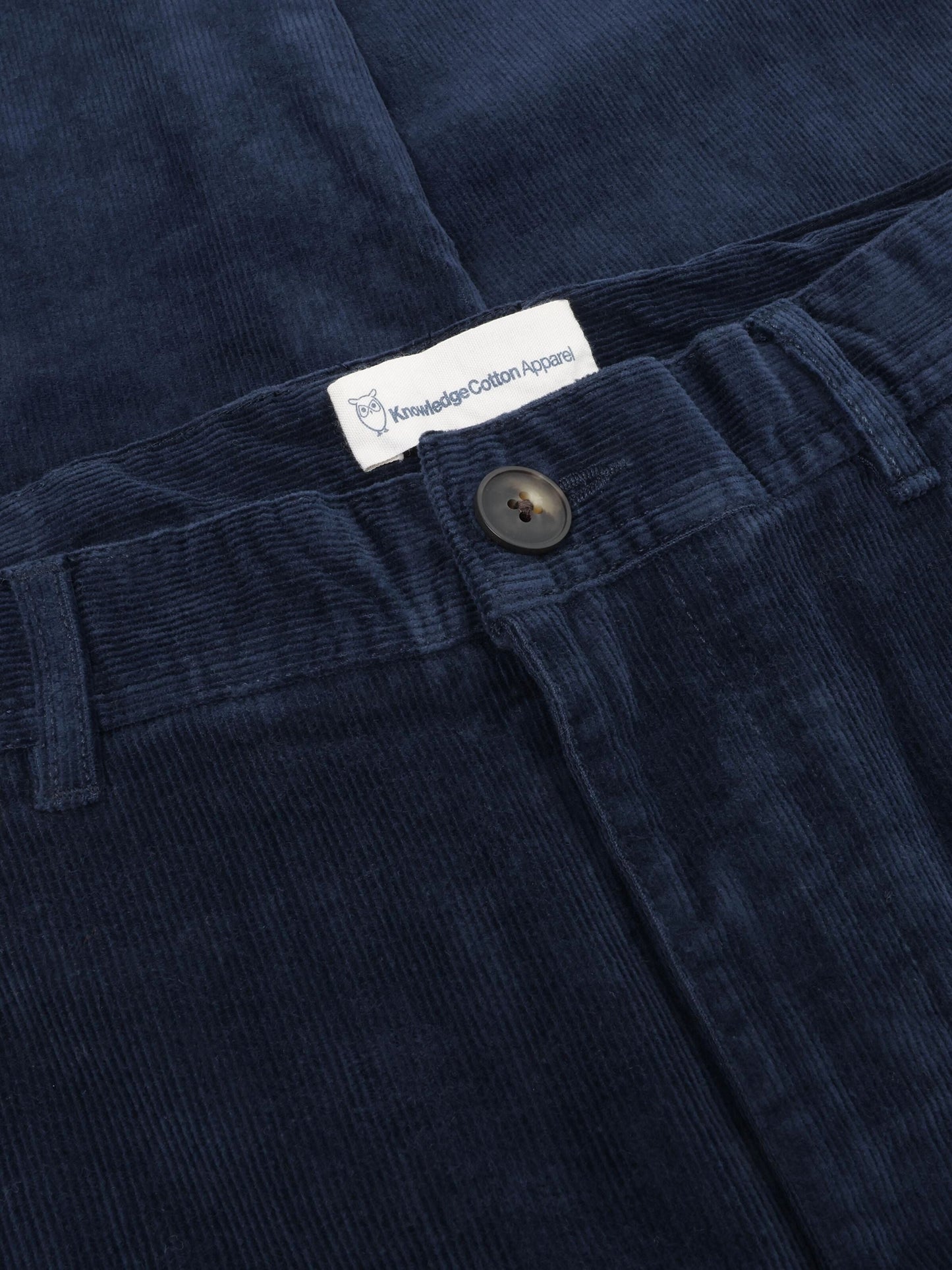 Pantalon droit velours en coton bio | marine "flint wide corduroy chino pants night sky"