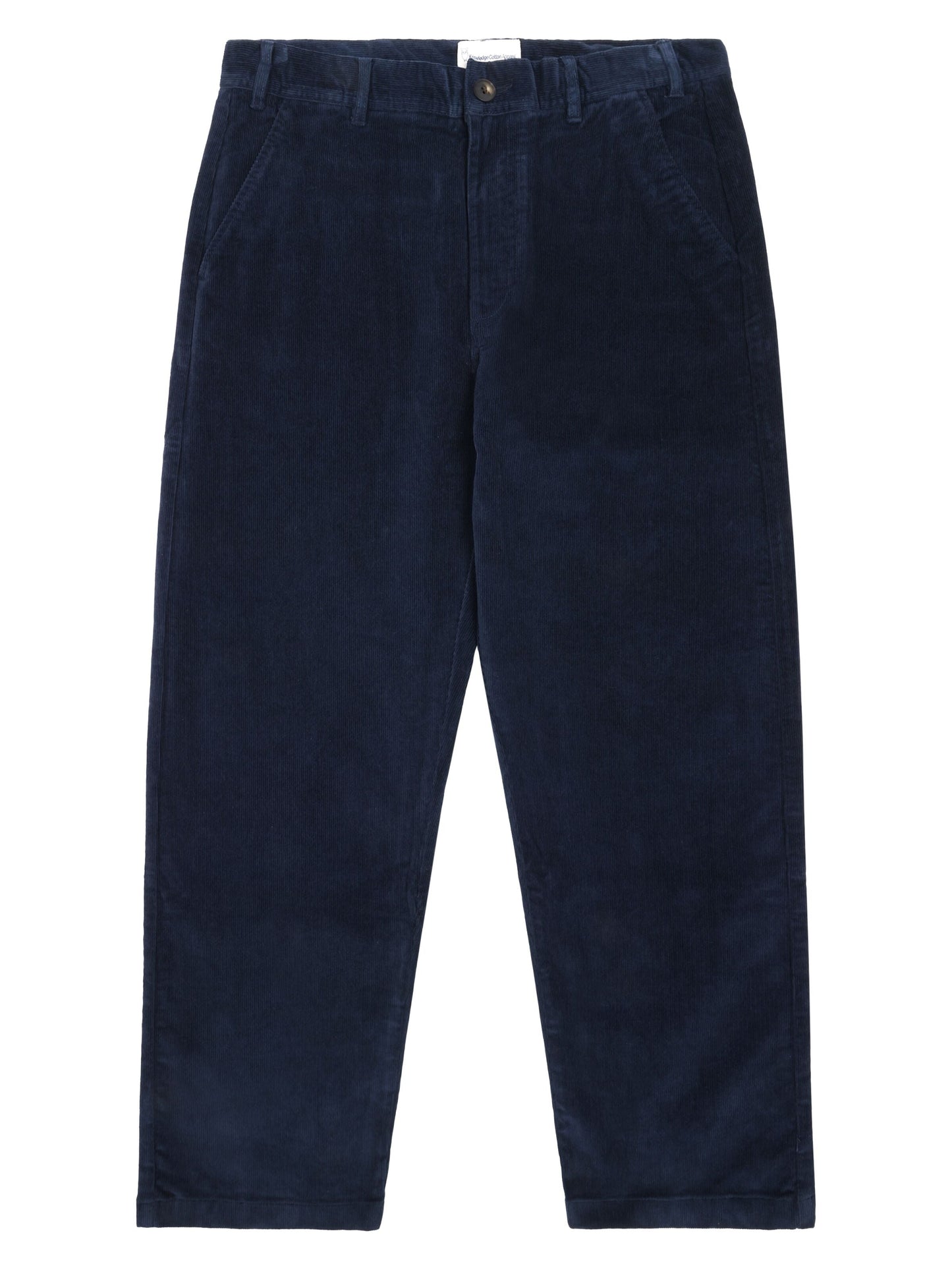 Pantalon droit velours en coton bio | marine "flint wide corduroy chino pants night sky"