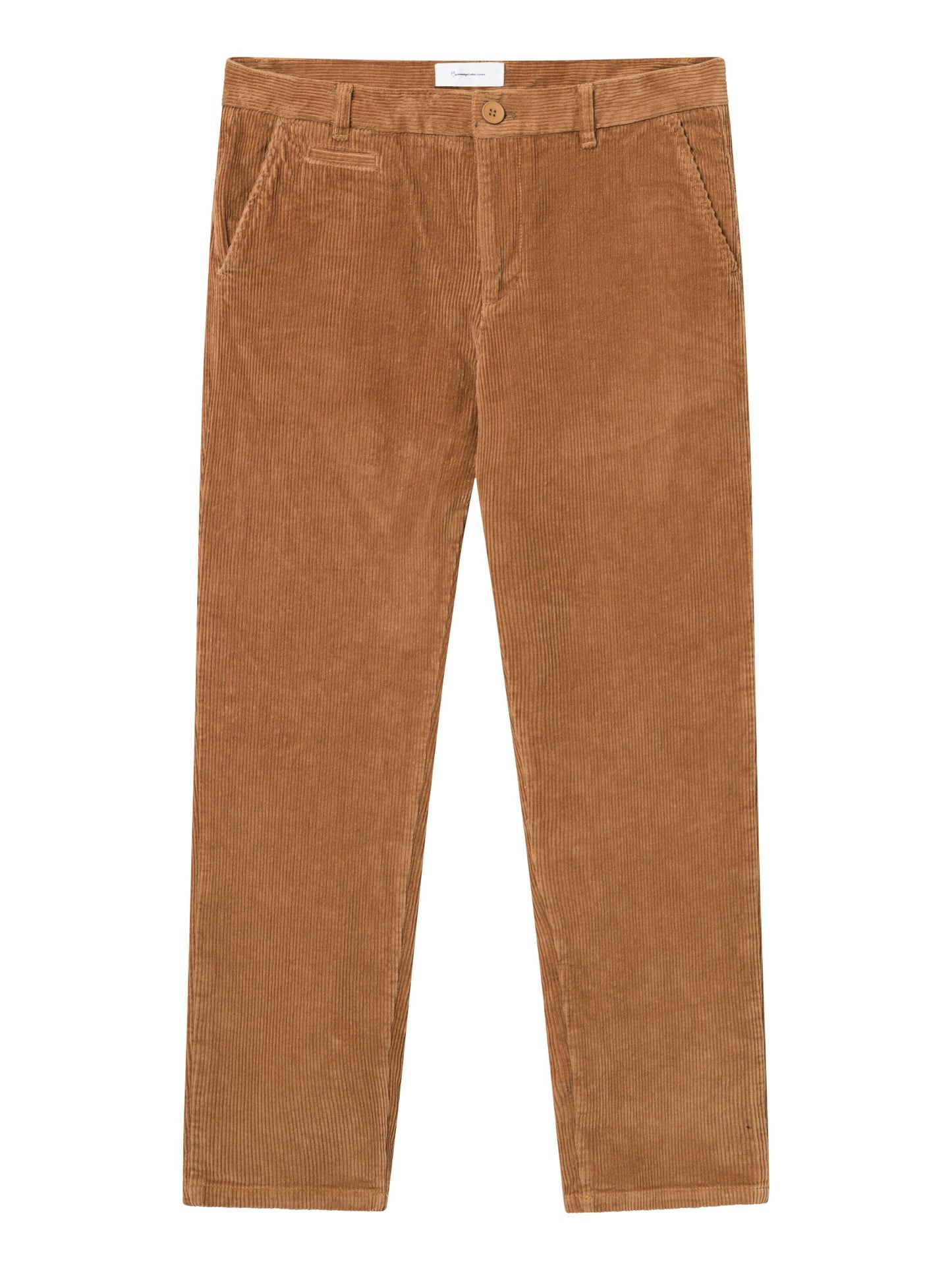 Pantalon droit velours en coton bio | camel "chuck regular corduroy chino brown sugar"