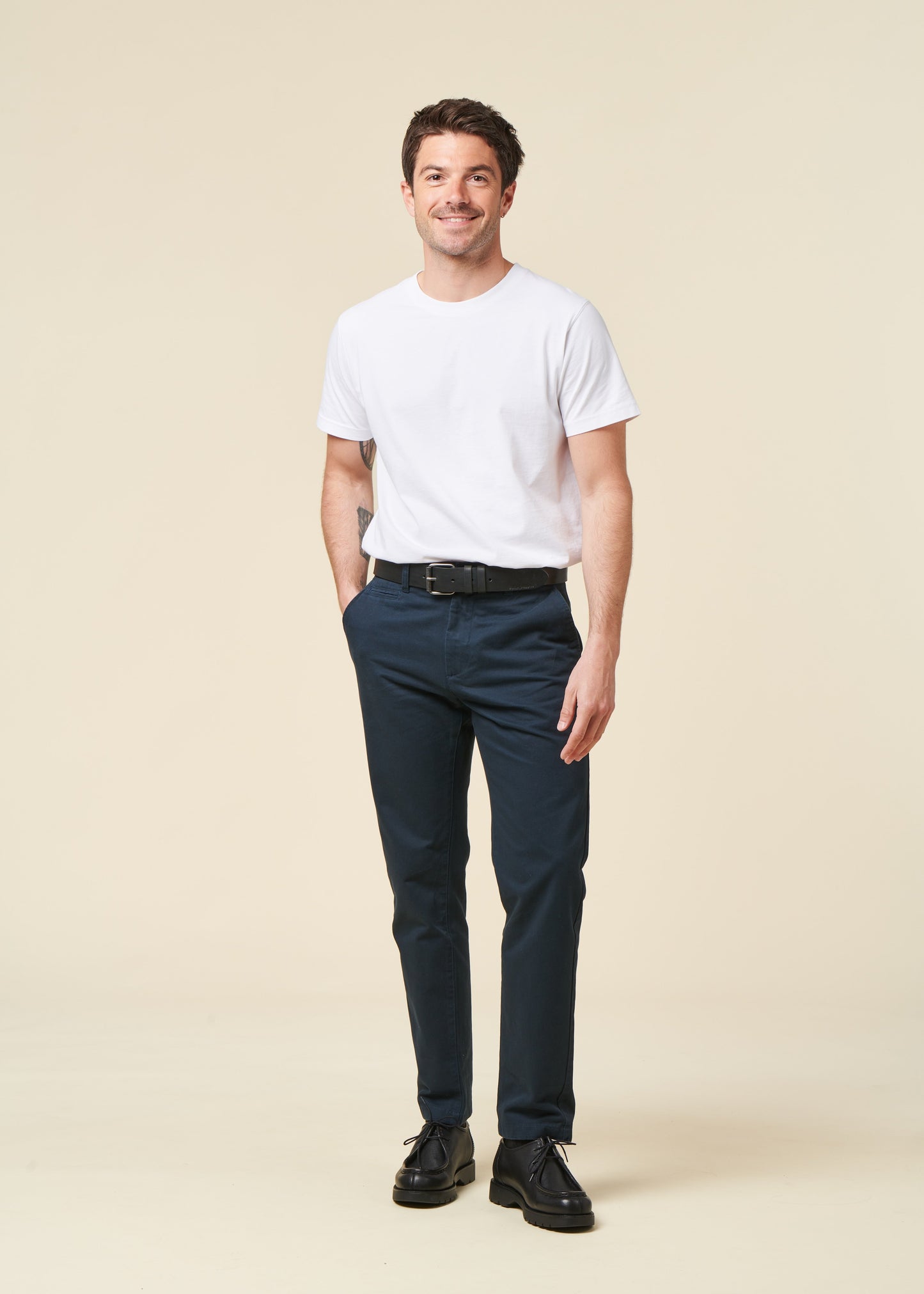 Chino droit en coton bio | Marine "chuck regular chino twill pants total eclipse"
