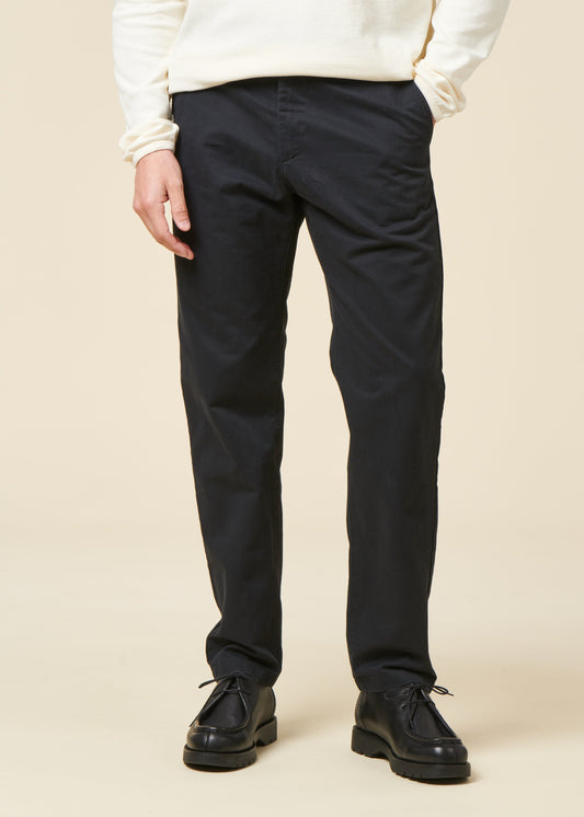 Chino droit en coton bio | Noir "chuck regular twill poplin pants black jet"